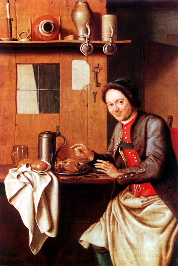 Wirt bei der Brotzeit - P.J. Horemans (1700 bis 1766)